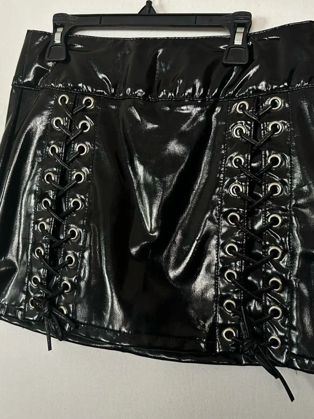 Tripp NYC Black Patent Lace-Up Mini Skirt - Picture 4 of 6